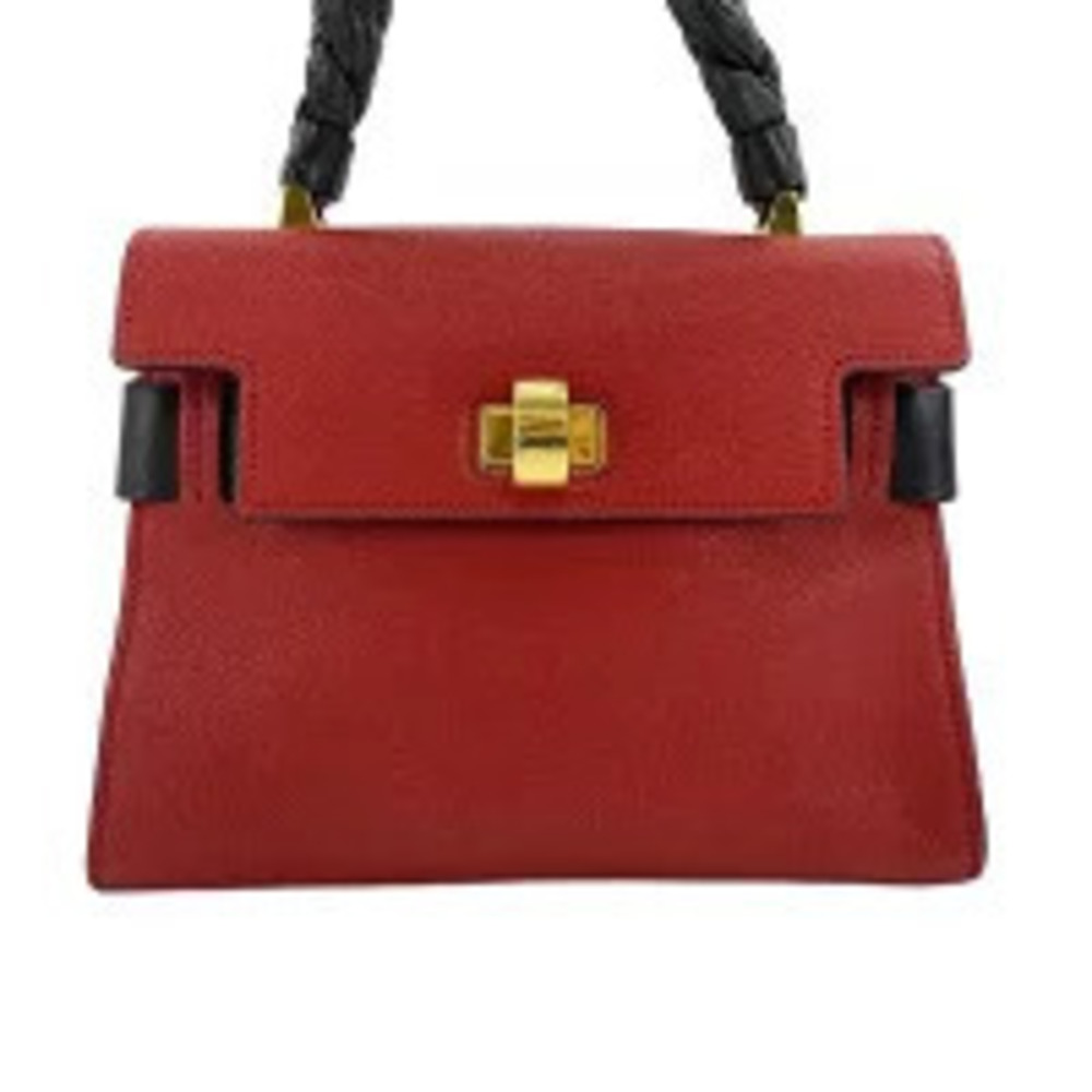 Miu Miu Leather Madras Click Handbag Red